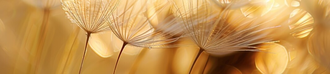 Art Nouveau Dandelion in Beige Brown Tones