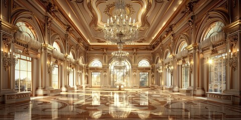 Obraz premium Luxurious Ballroom with Ornate Decor