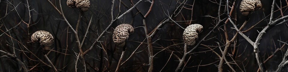 brains on tree branches.