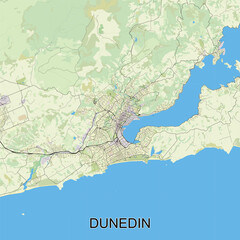 Obraz premium Dunedin, New Zealand map poster art