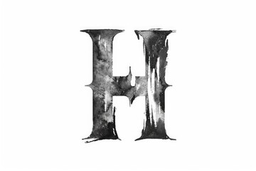 A monochrome image of the uppercase letter H