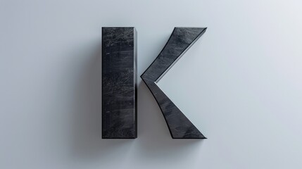 A single black letter K on a clean white background, suitable for use in designs and layouts where...