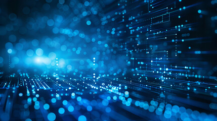 A blue background with numerous lights shining from it