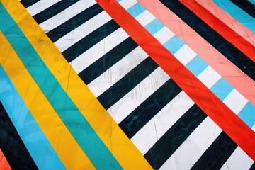 Obraz premium Close-up shot of vibrant colored stripes on fabric, suitable for textile designs or fashion illustrations