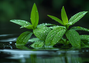 A close-up of nature fen plants growing at the water's edge