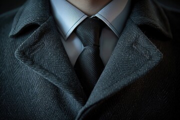A close-up shot of a man wearing a suit and tie, suitable for professional or formal occasions