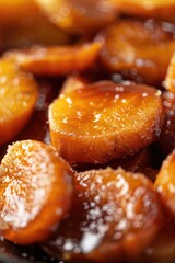 A close-up shot of sliced carrots arranged neatly on a plate, ready to be served or used as a snack