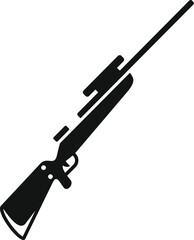 Simple silhouette of a rifle with a scope, perfect for representing hunting or shooting sports