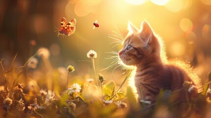 cat on the grass