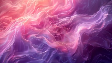 Obraz premium feminine abstract design, ideal for female-centered branding or event promotions, an ethereal asymmetric background with flowing waves of purple and pink for a dreamy look