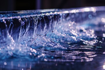 A detailed shot of a water fountain's mechanism and design