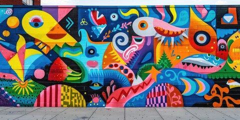 Colorful Abstract Urban Street Art Mural