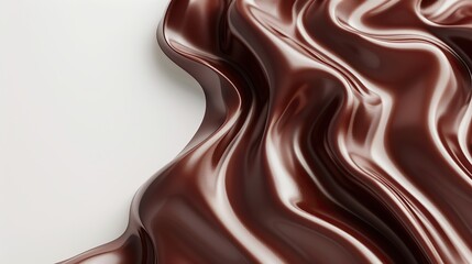 Naklejka premium Deep chocolate wave abstract pattern, rich and warm, isolated on a white backdrop