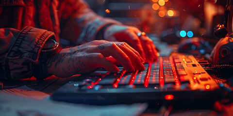 closeup of a team working in an office with hands collaborating over documents and laptops Macro Photography and RealTime Eye AF highlight the intricate details and intensity of the work