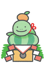 巳年、ヘビの鏡もち