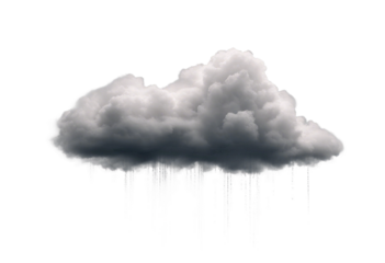 Rain cloud isolated on transparent background cutout