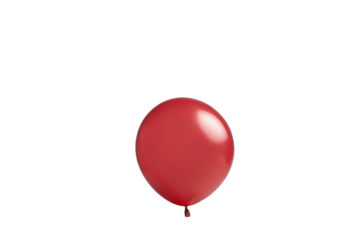 Small red balloon isolated on transparent background cutout