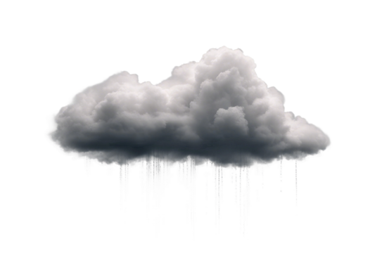 Rain cloud isolated on transparent background cutout