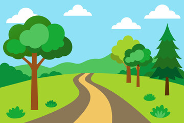 Obraz premium landscape with road illustration