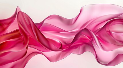 Deep rose wave abstract background, romantic and passionate, isolated on white