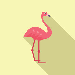 Illustration featuring a pink flamingo standing on one leg
