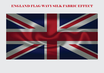Obraz premium 3D ENGLAND FLAG SILK FABRIC WAVY EFFECT, vector illustration, realistic shadows,EPS file.