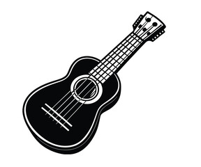 Naklejka premium acoustic guitar isolated on white background