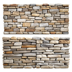 Fototapeta premium Stone walls, cut out on isoleted, transparent background