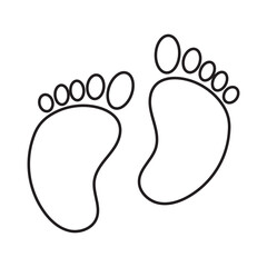 silhouette baby love footprint illustration design