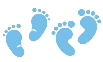 baby feet icon vector set. footprint, newborn, kids feet sign. Vector illustration . white background . eps 10.