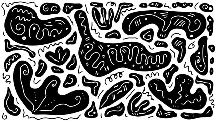 floral naive art vector hand-drawn background