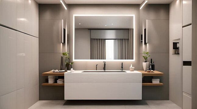 modern bathroom ai generated video