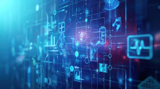 Abstract digital medical health science technology modern future blue background