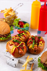 Traditional American food for celebrating July 4 Independence Day
