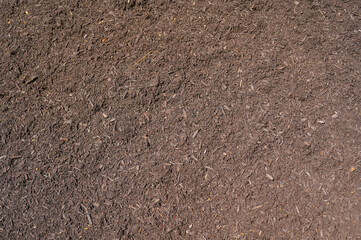 high angle view of mulch background in garden