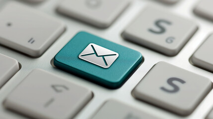  a focus on the 'Sending e-Mail' process. There's a prominent 'Send' button in a teal color, with a cursor icon indicating it's clickable. Above the button, there's a graphic representation of an mail