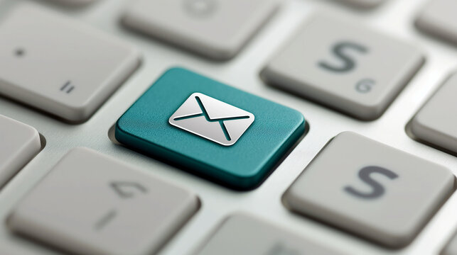  a focus on the 'Sending e-Mail' process. There's a prominent 'Send' button in a teal color, with a cursor icon indicating it's clickable. Above the button, there's a graphic representation of an mail
