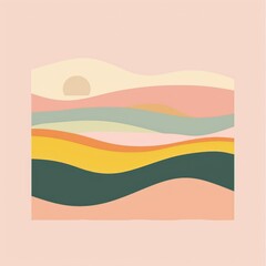 An abstract vector logo for a website that features pastel colors and wavy lines