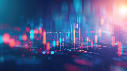 Digital financial chart and exchange financial growth graph