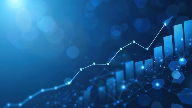 Digital financial chart and exchange financial growth graph