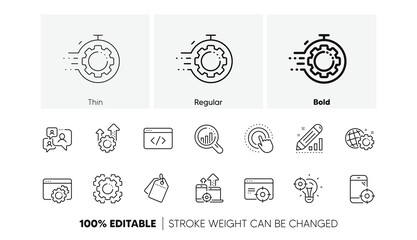 Website stats, Target and Increase sales signs. Seo line icons. Traffic management, social network and seo optimization icons. Linear set. Line icons set. Vector