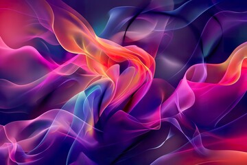 Obraz premium An abstract background image featuring swirling, luminous colors in shades of pink, purple, orange, and blue.