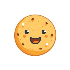 Fototapeta premium Cute chocolate chip cookie character with funny face.