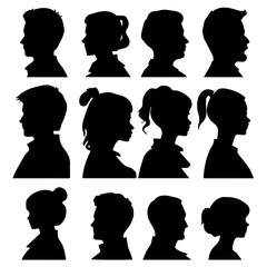 set of person silhouettes, Vector style design , flat