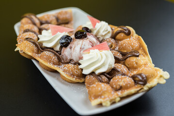dessert on table