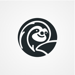 sloth icon design logo template