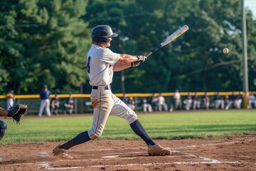 Baseball Player in Action On The Stadium