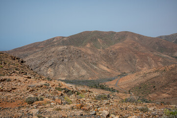 Arid landscape in the Municipal of Betancuria, Fuerteventura, Canary Islands