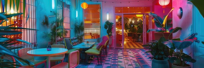 Fototapeta premium retro miami synthwave vibes