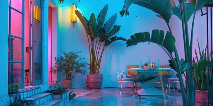 retro miami synthwave vibes